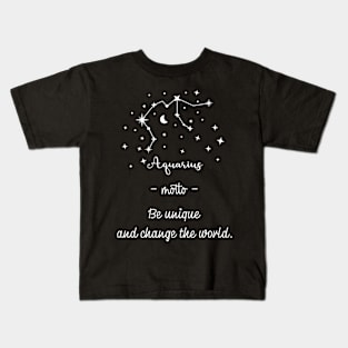 Key phrases of the zodiac signs: Aquarius Kids T-Shirt